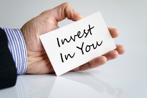 Invest in you text concept isolated over white background